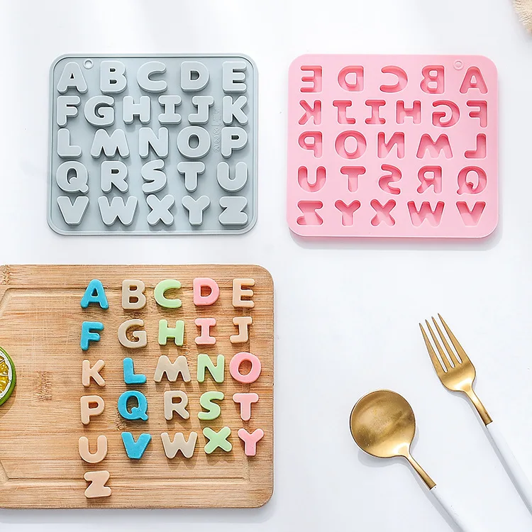 26Cavity English letters Silicone Mold 3D Chocolate Mold Cake Candy Mold Baking Tool DIY Fondant Decor Craft Cookie Mould view 5