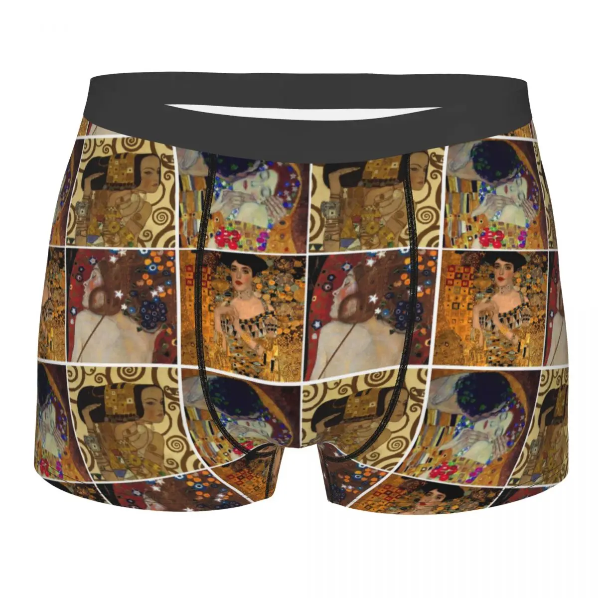 Funny Boxer Gustav Klimt Freyas Art Shorts Panties Briefs Man Underwear Tree Of Life The Kiss Breathable Underpants for Male