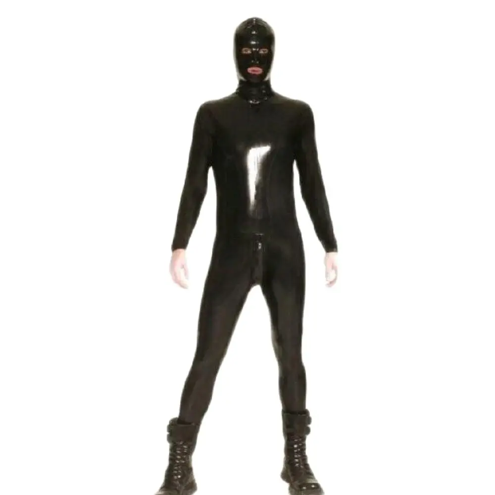 

Brand Cosplay Halloween Costumes PVC faux leather full bodysuit Open eyes mouth women Men Tights without hands feet