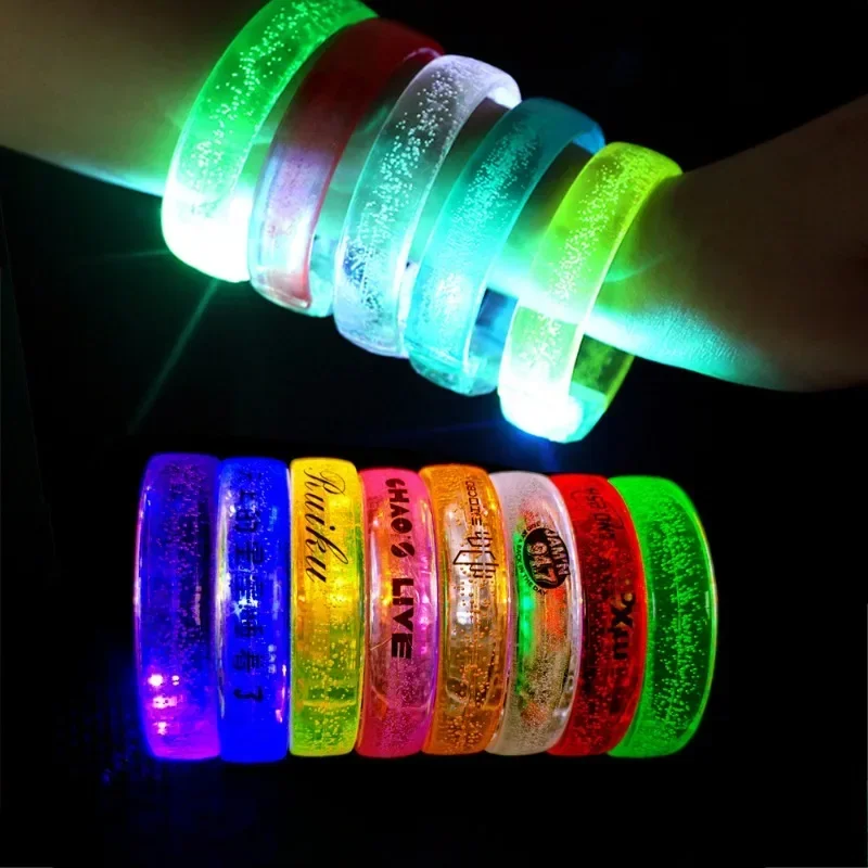 Acrylic LED Flash Bracelet with Lights Luminous Bangle Colorful Color Changing Children Toys Bar Concert Glow in the Dark Toys