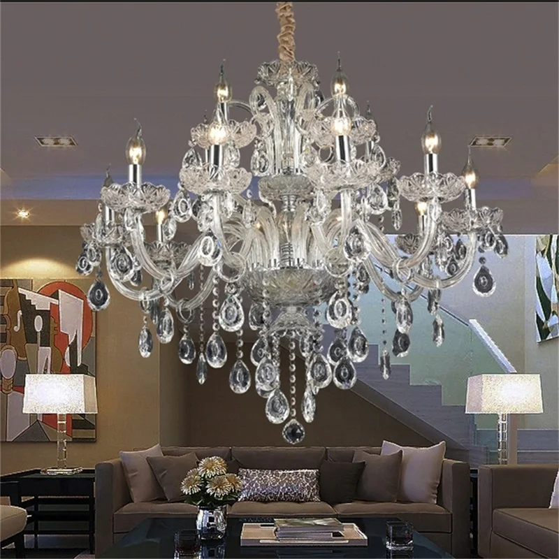 OULALA Postmodern Chandelier Lamp Luxury Candle Pendant Light Crystal LED Fixtures for Home Parlour Hall Meeting Room