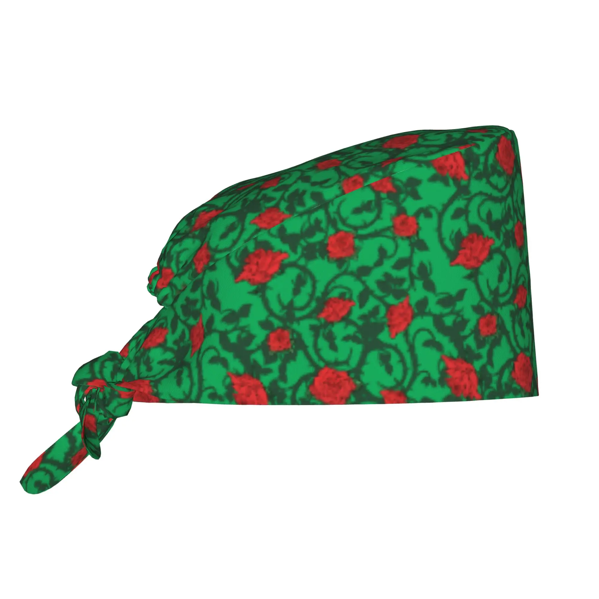 Elegant Stained Rose Flowers  Medical Staff Scrubs Hat Unisex  For Chef Hat Scrub Caps