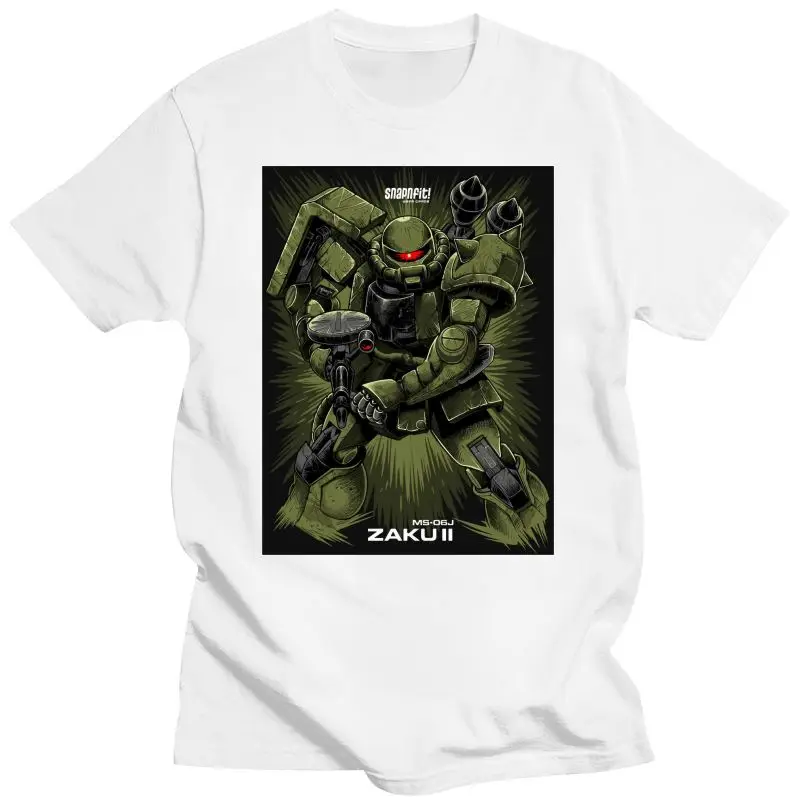 New MOBILE SUIT GUNDAM T-Shirts For Men ZAKU Funny Crewneck Cotton T Shirt