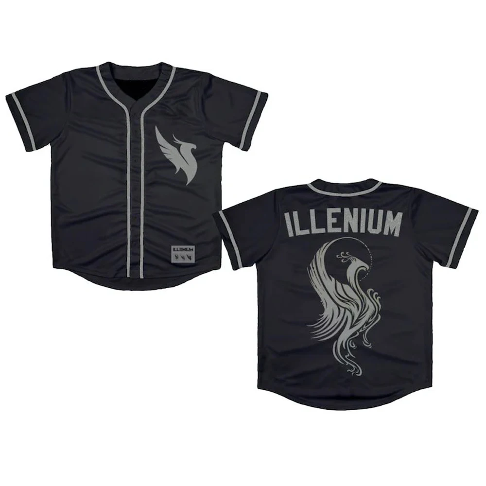 ILLENIUM EDM Concert Site Baseball Jersey V-Neck Short Sleeve