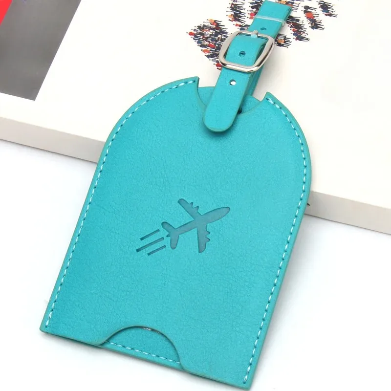 Push-pull Business Identificador Hidden Plane Boarding Pass Suitcase Tag Set Leather Double Layer Luggage Tags