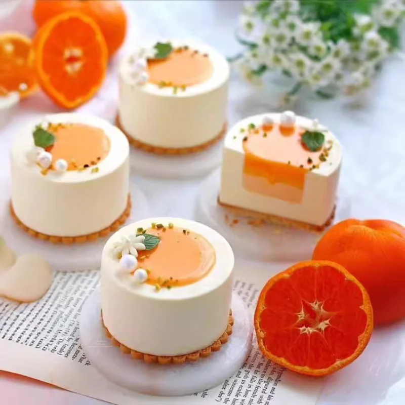 Mousse cilíndrica de 6 buracos, molde de silicone para bolo, faça você mesmo, copo oco francês, pastelaria, pudim de chocolate, gelatina, muffin, copo, torta, ferramentas de cozimento