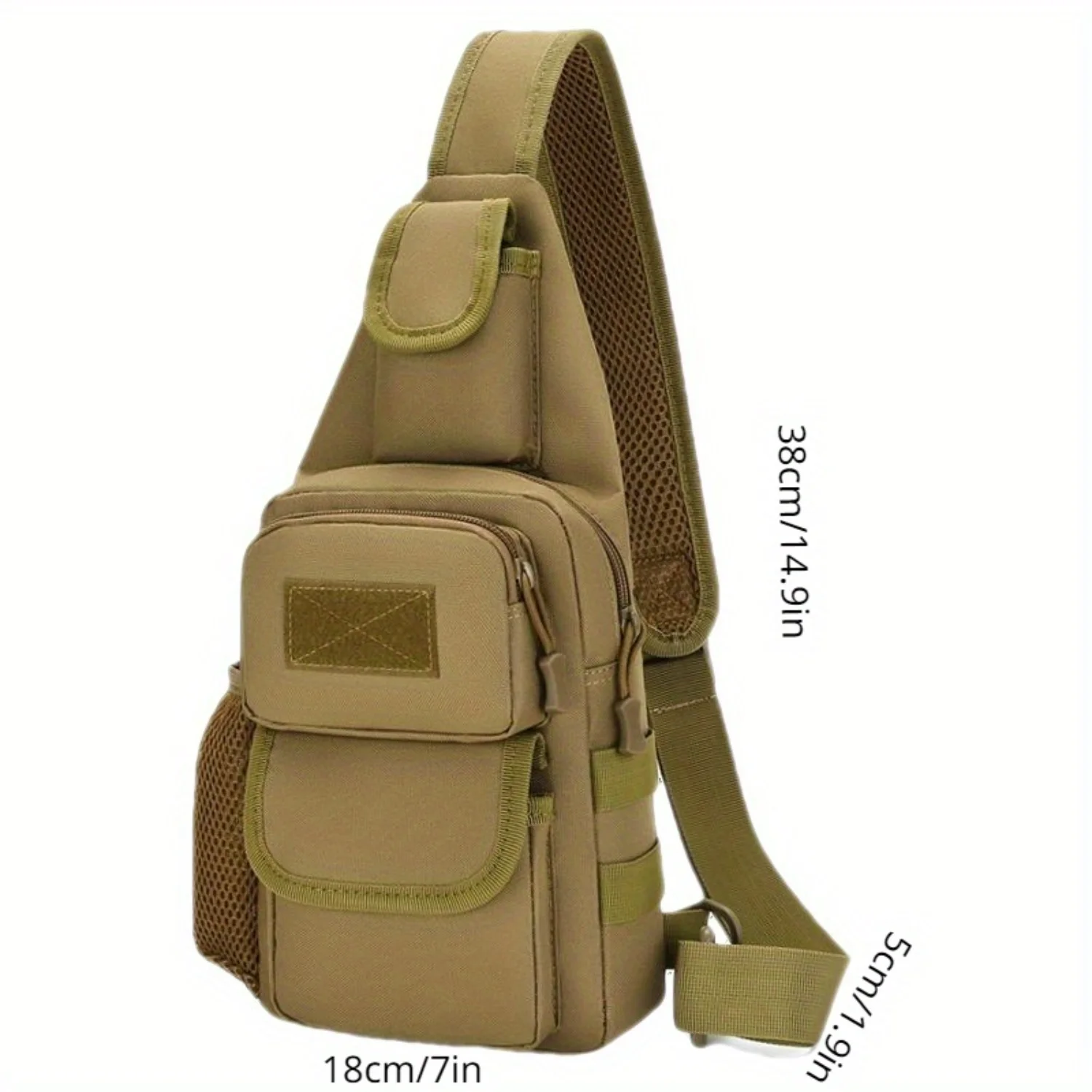 1pc Men's Casual Chest Bag, Outdoor Sports Shoulder Messenger Bag, Multifunctional Chest Pack With Water Bottle Pouch