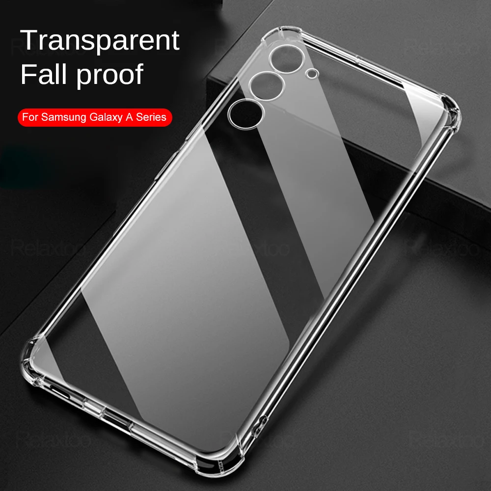 Shockproof TPU Soft Case For Samsung Galaxy A05 A05s A15 A25 A35 A55 5G Clear Airbags Back Cover Sumsung Samung A 05 15 25 35 55