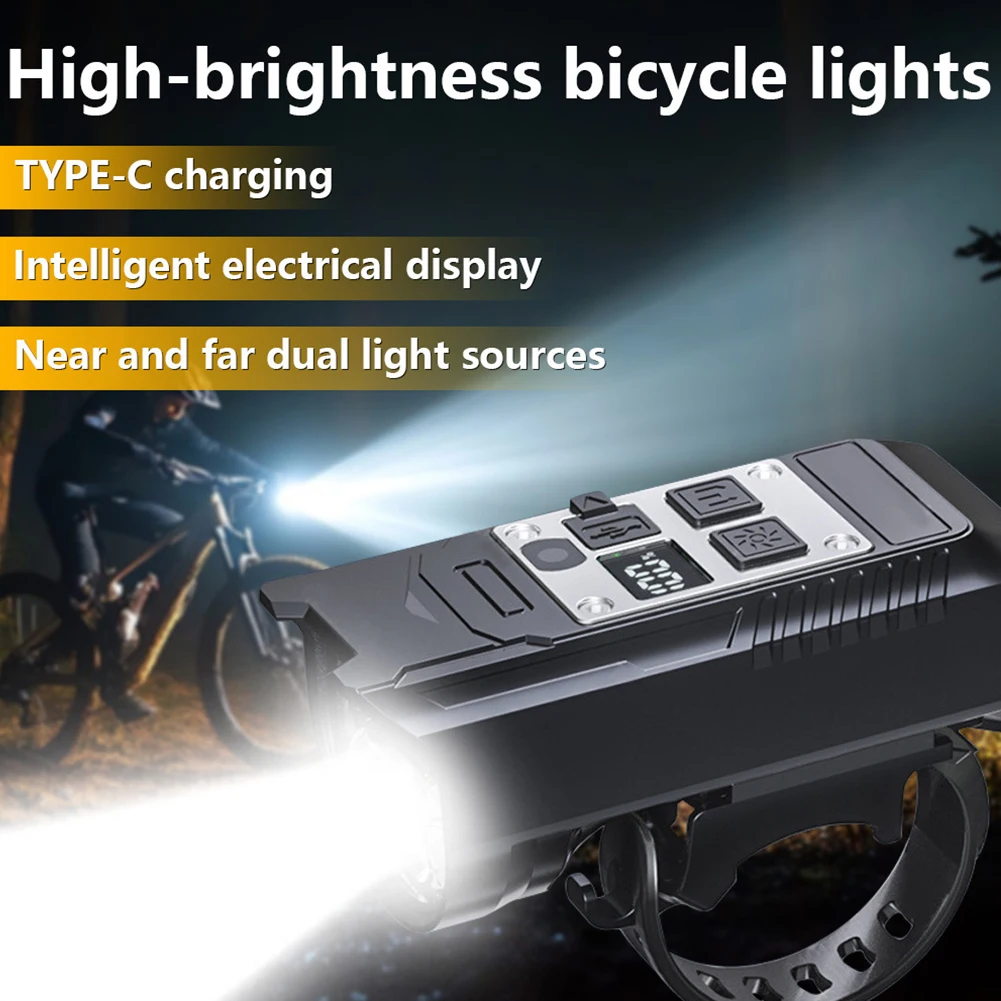 LED Bicycle Front Light High Brightness Bike Flashlight Dual Light Source Bicycle Head Light Bike Safety Lamp for Night Riding