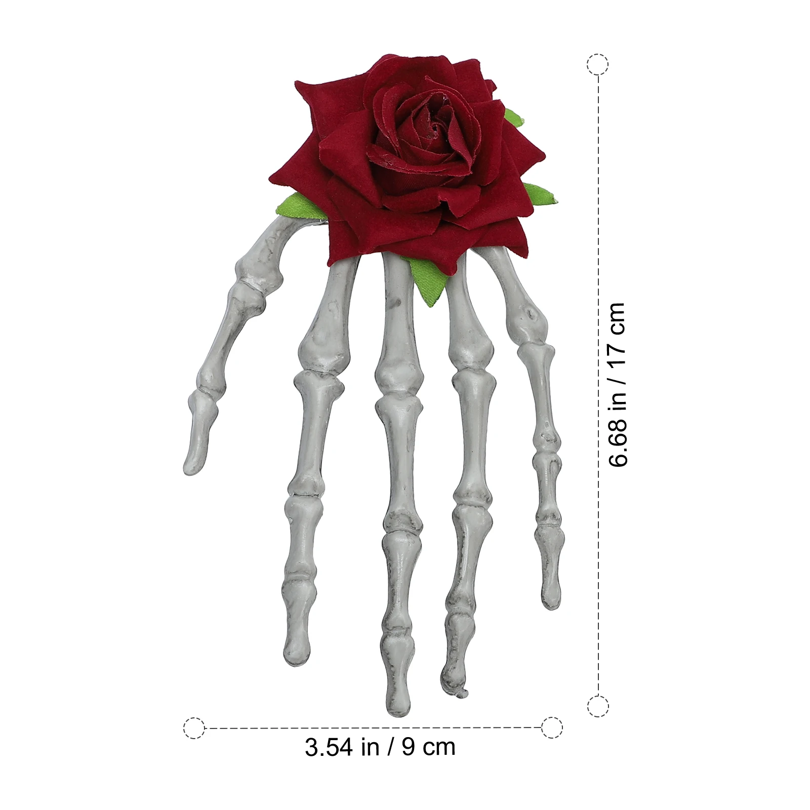 

2pcs Hand Hairpin Rose Flower Hair Clip For Halloween Cosplay Party Halloween Hand Bone Barrette Plastic Hair