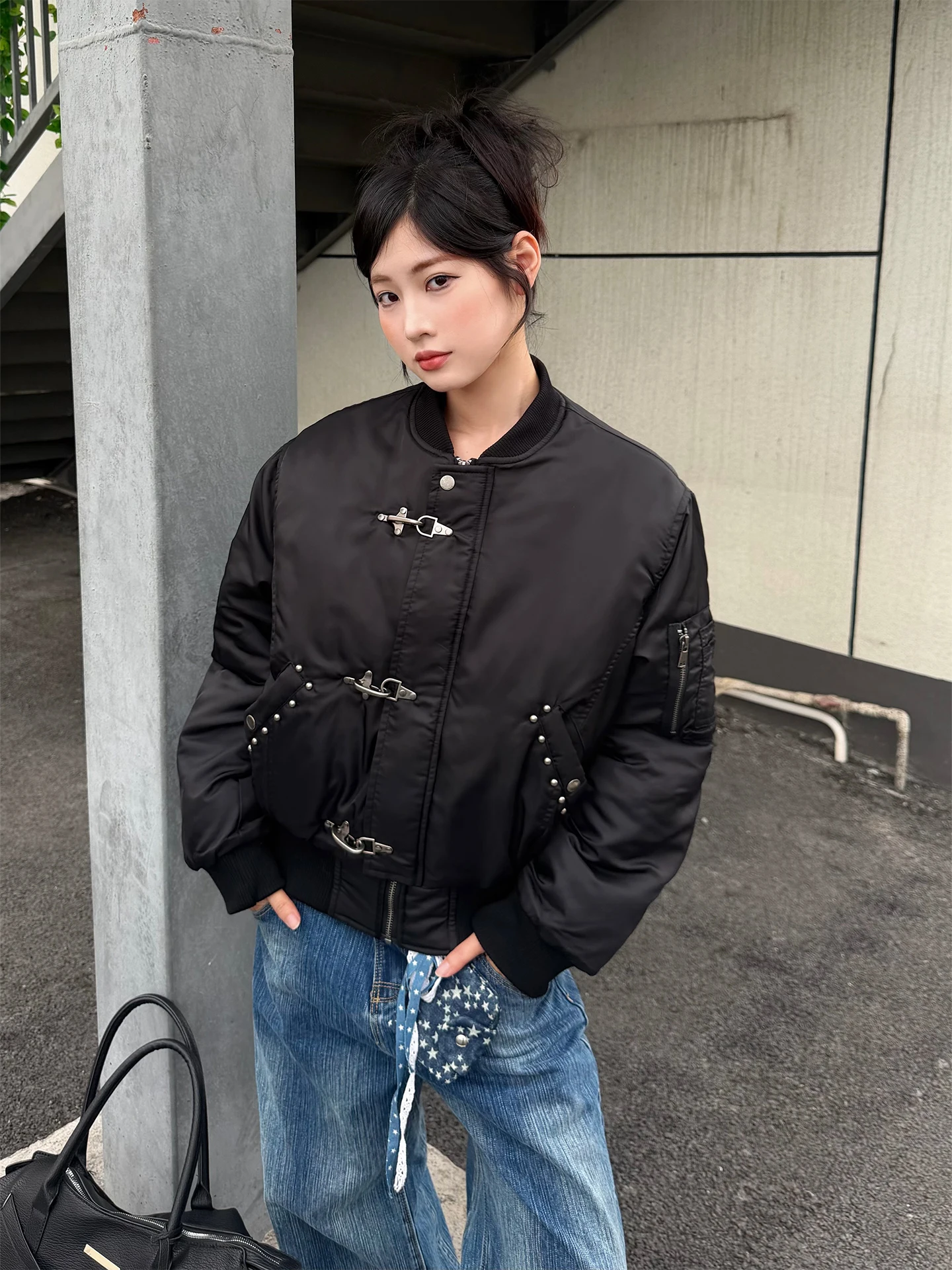 

Don Cry Bla Bead Lobster Bule Flight Jaet Cotton Coat ort Sle Men's Women's Design Sense Outerwear Street Sle