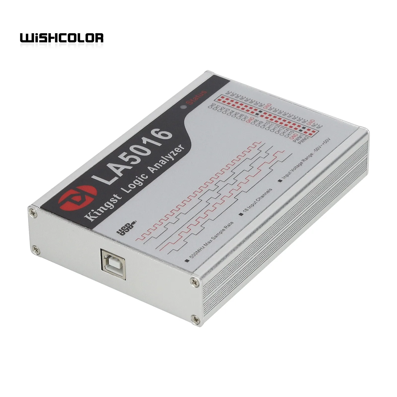 Wishcolor LA5016 USB Logic Analyzer 16 Channels Max Sampling Rate 500M 10G Depth Adjustable PWM Output