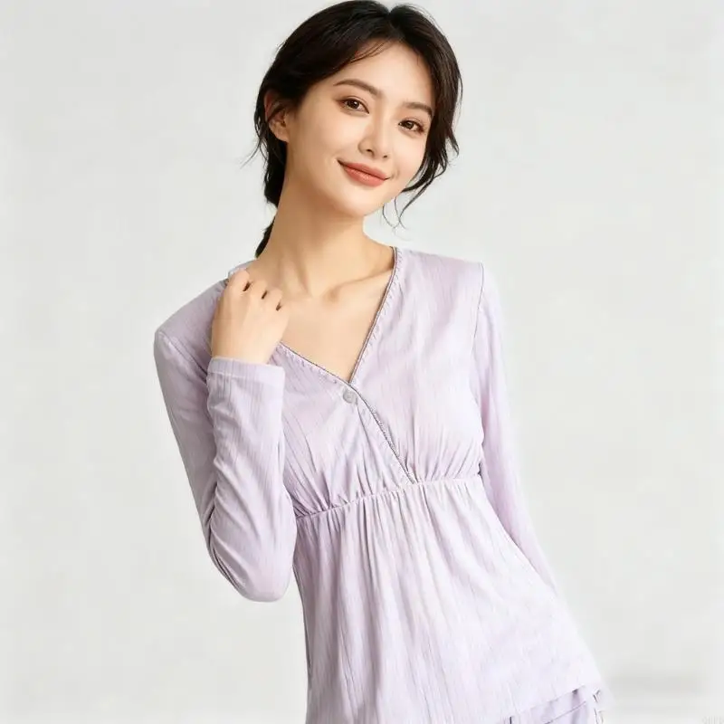 ثوب نوم مريح للرضاعة الطبيعية، حل للرضاعة بدون جهد هدية للبشرة الحساسة #5