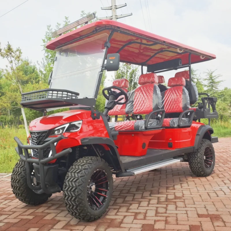 Carro de Golf todoterreno de diseño moderno, Scooter Eléctrico de 6 plazas, carrito de Golf eléctrico de caza con parabrisas plegable, altavoces Bluetooth