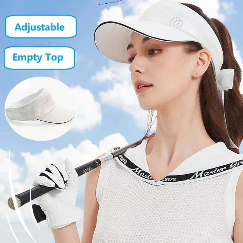 MG Golf Hat Women Sports Open Top Sunshade Caps Sunscreen Breathable Sun Visor Large Brim High-end Ladies Tennis Hats