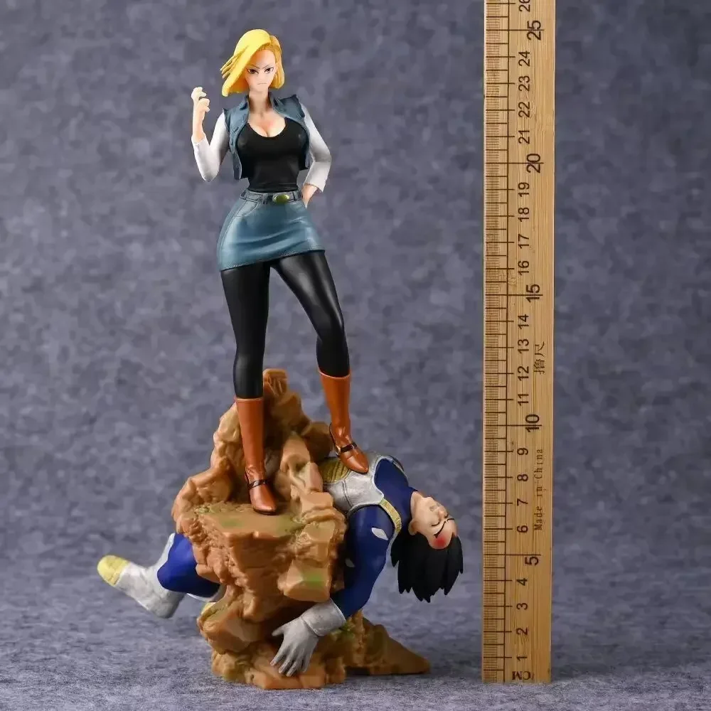 Dragon Balls 25cm Anime Z Figure Android 18 Vs Vegeta Action Figure Android 18 GK Pvc Statue Model Doll Figurine Collecting Gif