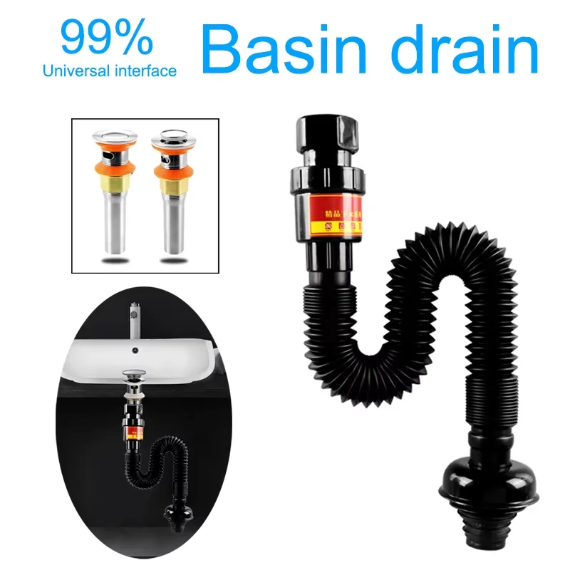 

Universal Sink Drain Pipe Set Retractable Deodorant Sewer Drainage Water Hose Wash Basin Drainer Bathroom Kitchen Accessories