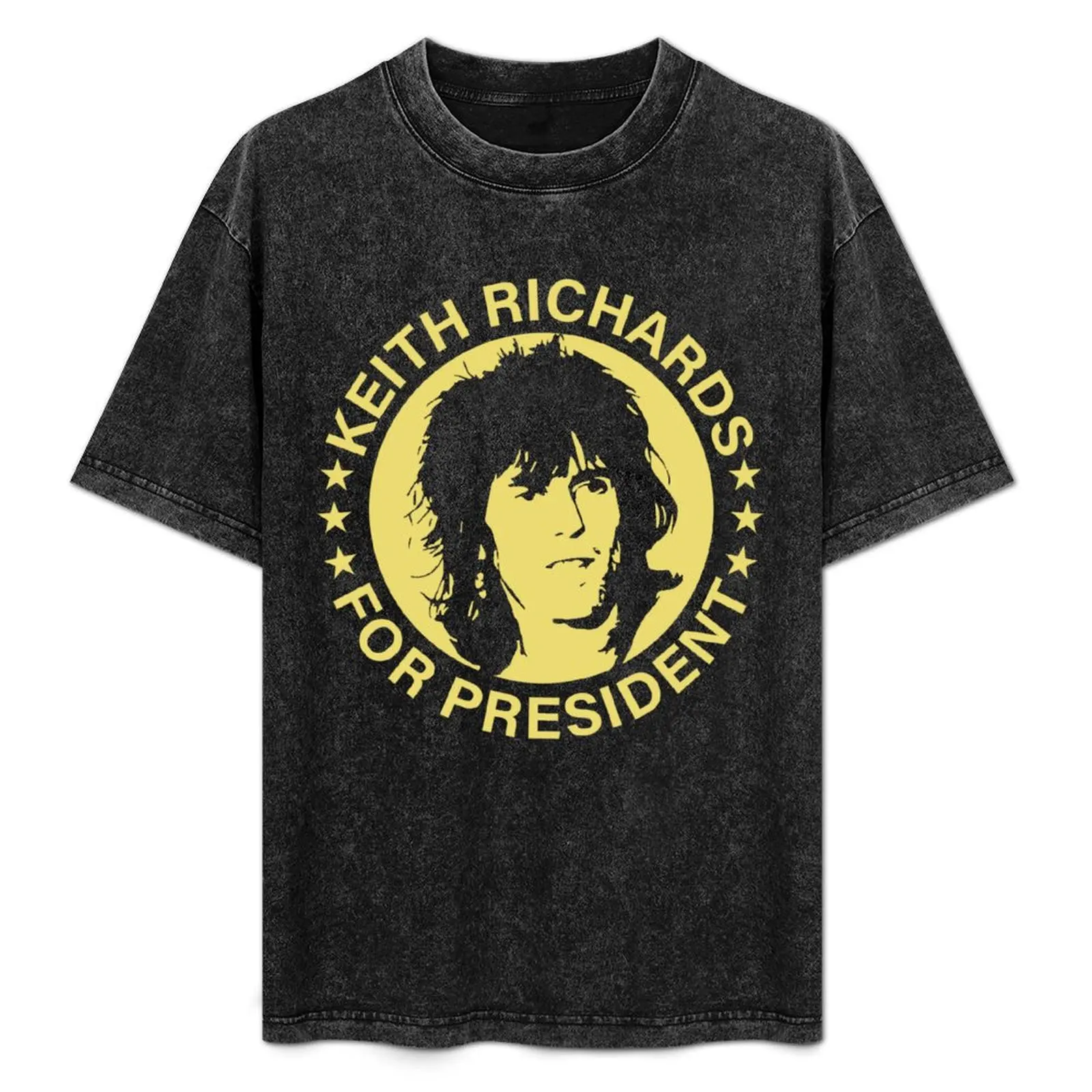 Kéíth Ríchárds For President Star Yellow Fan Music T-Shirt plus size clothes tees mens plain t shirts