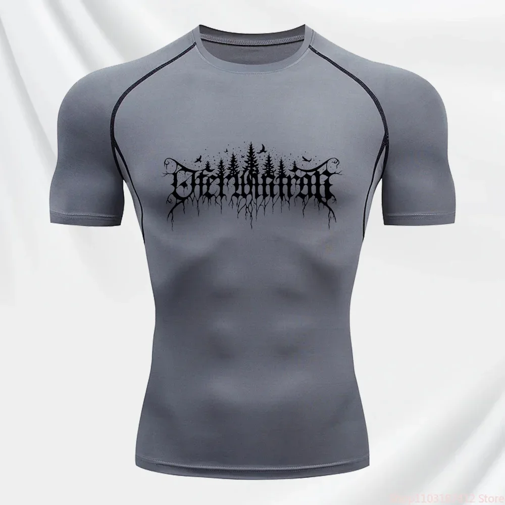 

Men's Compression Running T-Shirt Fitness Sports Tight Short Sleeve Outdoor Exercise Jogging Cycling Quick Dry Top S-3XL