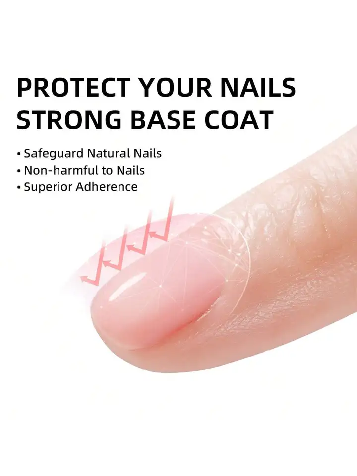 1 pieza de 15ml de base coat en gel para uñas, fortalecedor, extensión, removible con UV LED 2