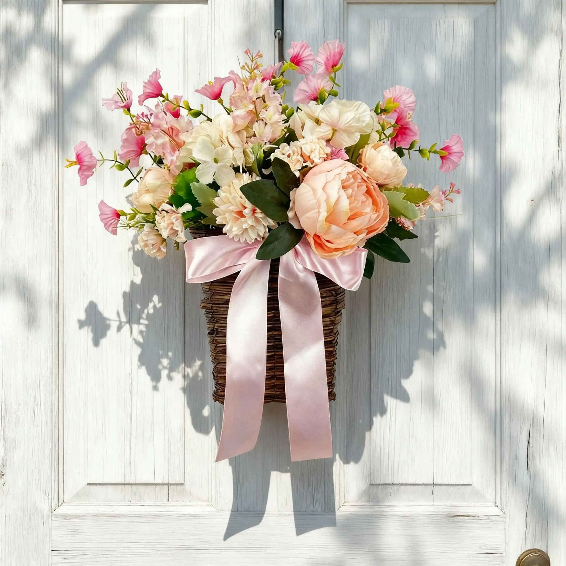 

Новинка: Весенне-летний венок-корзина с гортензиями, искусственные цветы, венок-гирлянда, декор для двери, подвесное украшение