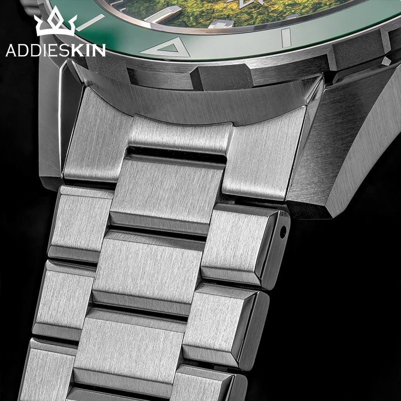 AddiesKin Men's Diver Watches 40mm Dial Sapphire Ceramic Bezel Waterproof 200M Stainless Steel Miyota9015 Dress Mechanical Watch