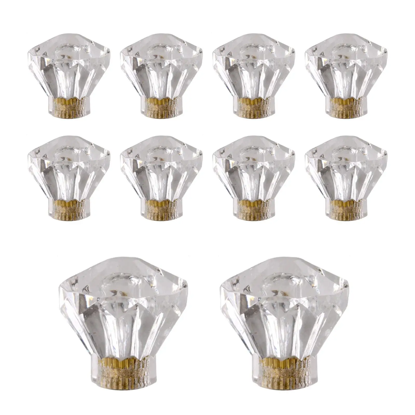 Crystal Clear Acrylic Knobs for Cabinet Doors Drawer Pull Handles Cupboard Furniture Hardware Dresser Knobs Easy Mount Home