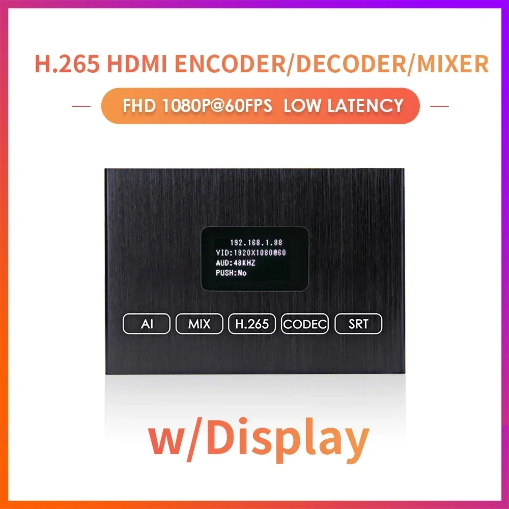 EXVIST H.265 1080P HDMI Encoder/Decoder Loopout Screen USB2.0 for Recording Playing Compatible with ONV/HK  Video Encoder