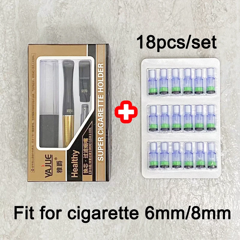 Healthy Complete set Replacement Coil core Smoking Holders For 6 8mm Reducing Tar Cigarette filter Classic Hookah Pipe Men Gifts