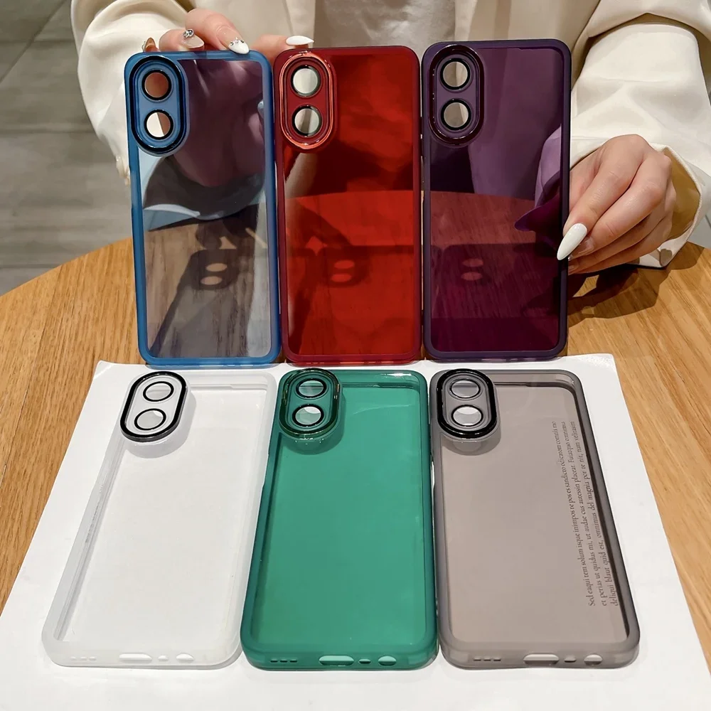 With Camera Protector Transparent TUP Soft Case For OPPO Reno 11 Pro F 10 8T Pro Plus A79 A59 A98 A38 A78 A77 A57 A16 A17 4G 5G