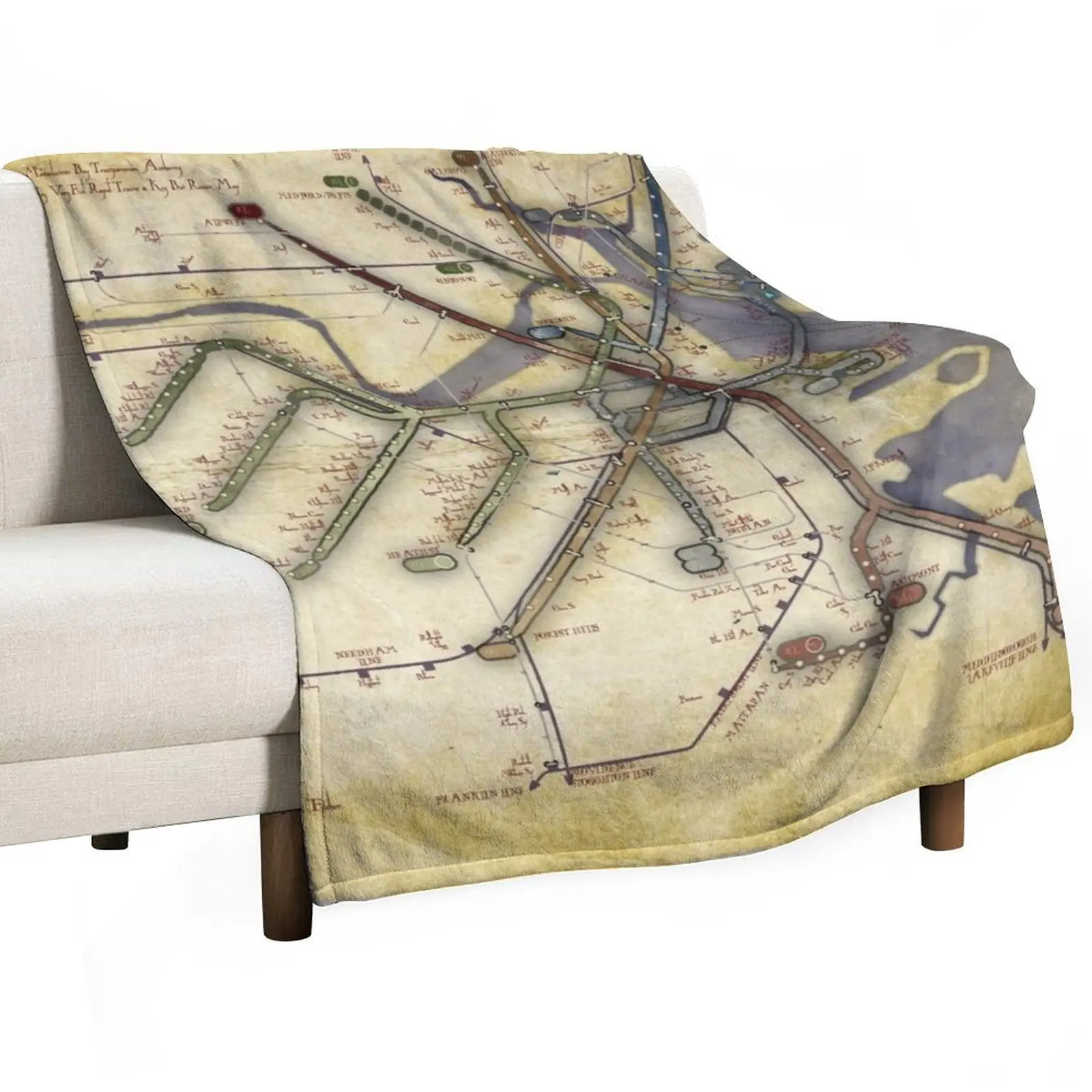 

An Ancient T Map Throw Blanket Bed Luxury Designer valentine gift ideas Blankets