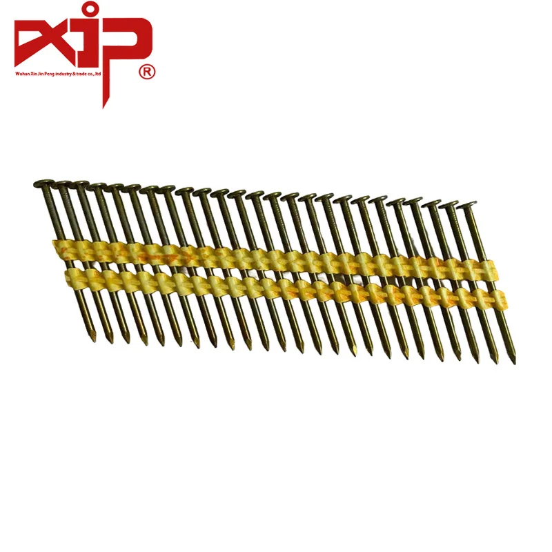 

21 Degree Painted Smooth Length 60mm Flat Round Plastic Strip Steel Nails for Construction Industry Fasteners Tools Hardware