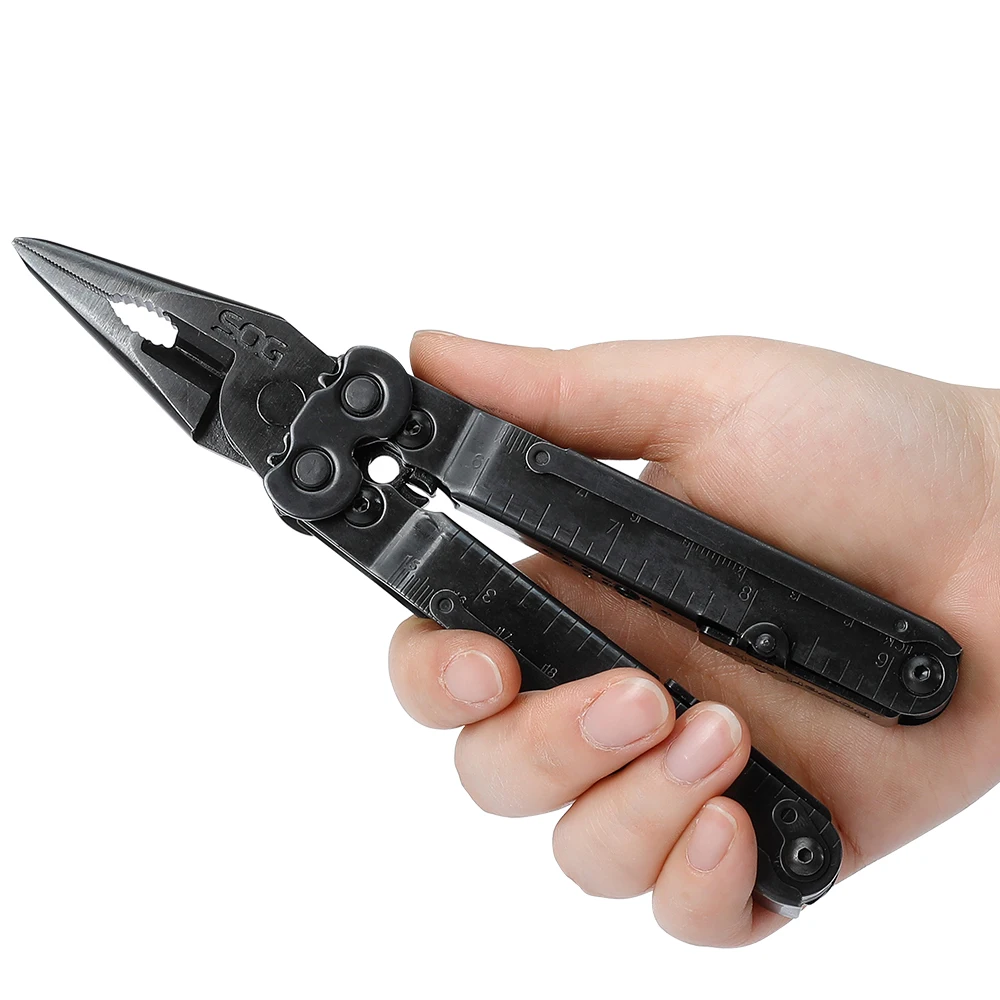 PowerLock Professional Compact Multi-Tool with V-Saw for Camping Survival Repair Pliers (B63N-CP), Black Oxide