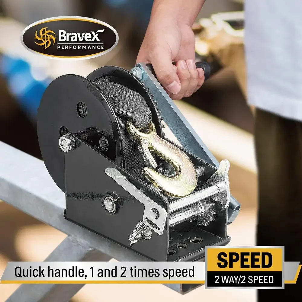 3500 رطل الثقيلة قارب مقطورة ونش مع حزام 33ft المحمولة اليد اتجاهين اسئلة دليل ونش SUV ATV UTV 4:1/8:1 نسبة التروس