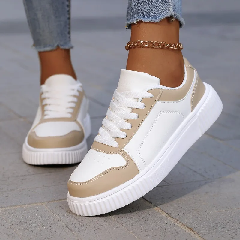 MAEDEF Women Sneakers Student Sports Shoes Lightweight Thick Sole Non Slip Skatebaord Shoe Unisex Casual White Shoes Man Sneaker