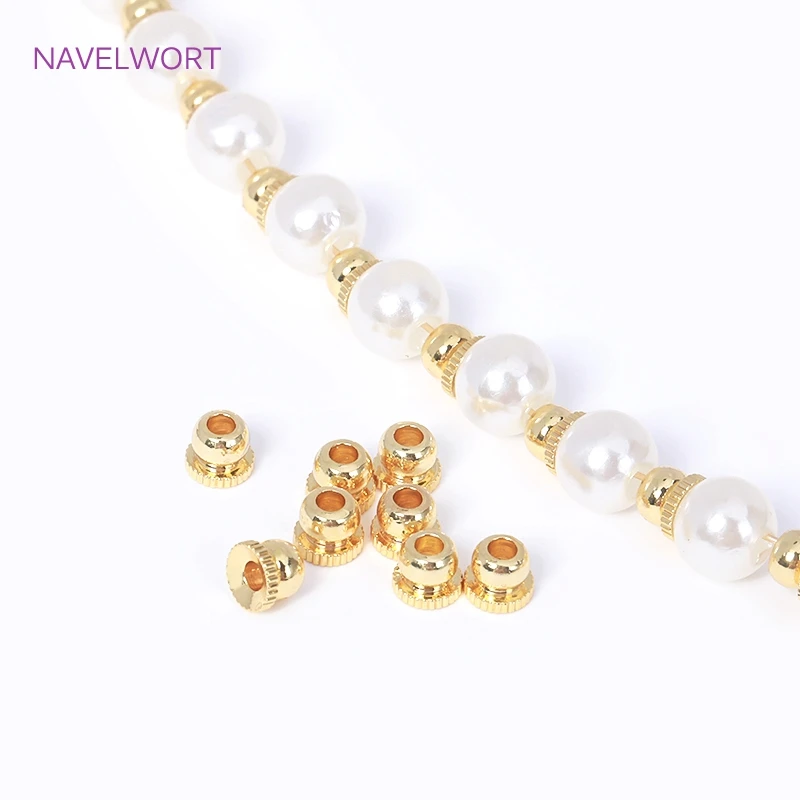 4x3MM 18K Gold Plated Brass Bead Caps Metal Spacer Beads For Jewelry Making Supplies DIY Beading Bracelet Accessories Wholesale