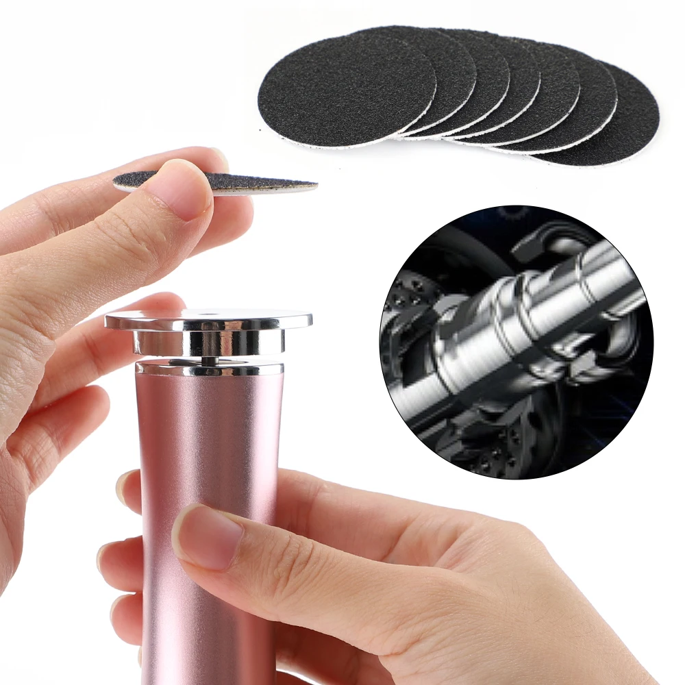 Elettrico 360 °   Strumento per pedicure rotante per rimozione calli del piede Strumento per la cura del piede File Tacchi Pelle morta Pedicure Smerigliatrice Carta vetrata sostitutiva