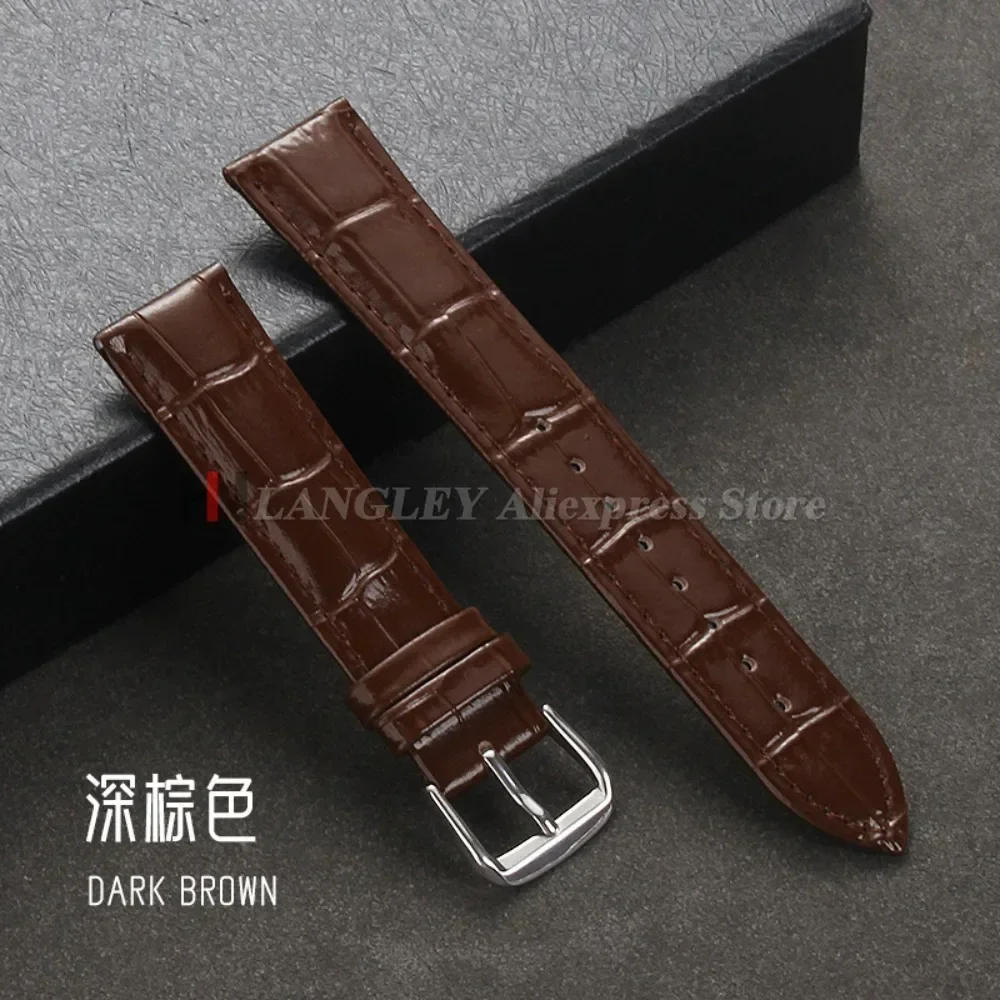 Uhrenarmband aus Kalbsleder mit goldener Schnalle, universell einsetzbar, 12/13/14/15/16/17/18/19/20/21/22/24 mm, Herren- und Damen-Uhrenarmband, Zubehör. – Detail 9