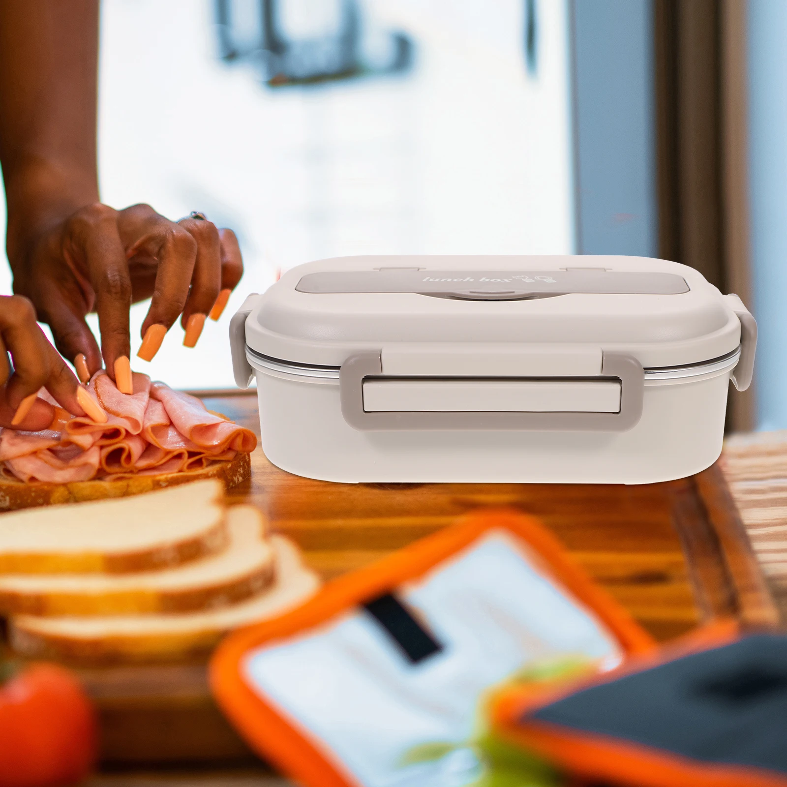 

Stainless Steel Thermal Lunch Box 1000ML Leak Proof Square Bento Kids Food Container Reusable Compact Meal Box
