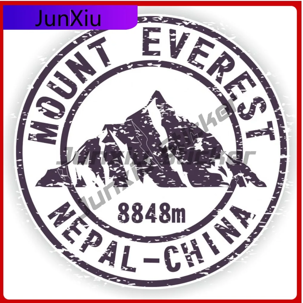 

Everest Mount Stamp Mountains Vinyl Sticker Round Seal Anti Scratch Decals Camper Bumper Custom Waterproof Decals Reflective Pvc