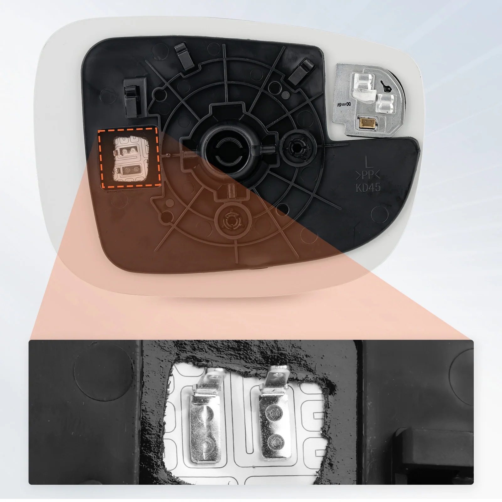 Heizungs-Seitenspiegel, Glas, klare Linse, Türflügel, Rückspiegel mit totem Winkel, für Mazda CX-5 CX-9 2017 2018 2019 2020–2023 – Detail 9