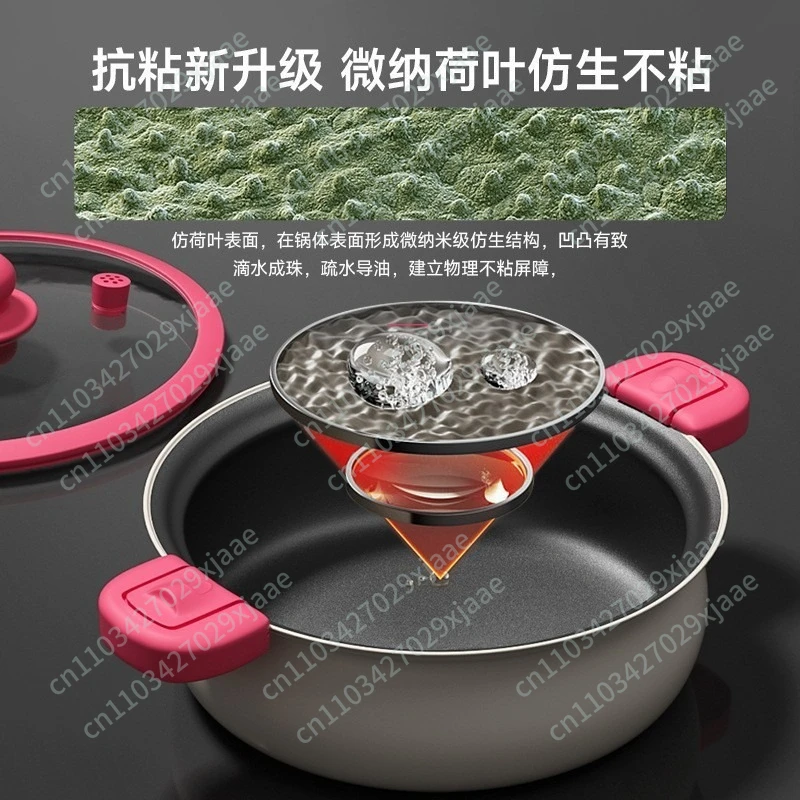 Universal Multifunctional Low Pressure Pot 0 Fluorine 0 Coated Micro Pressure Pot Thickened Large Capacity Saucepan