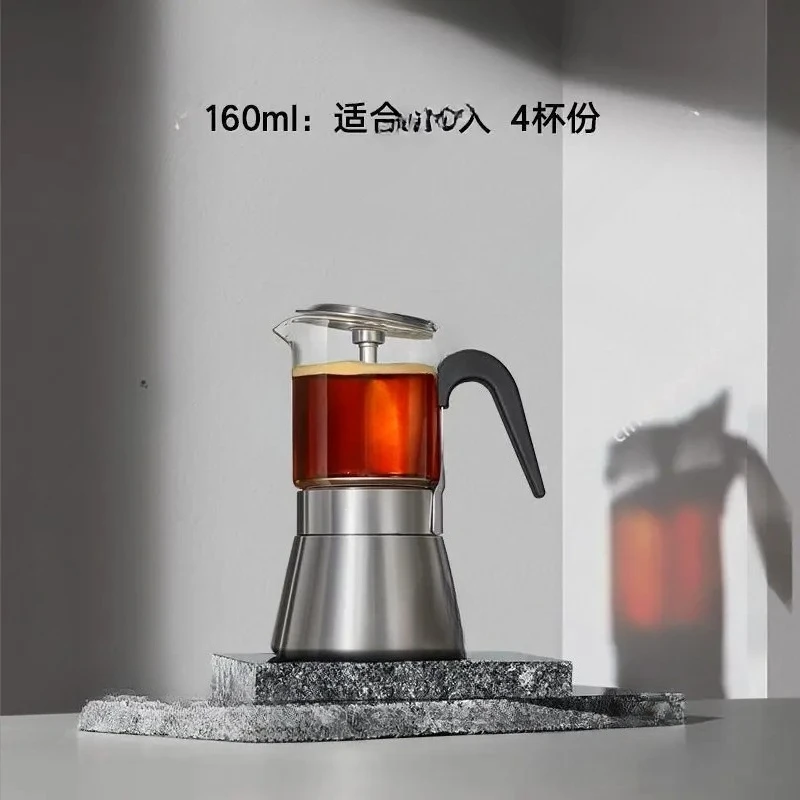 

Mocha pot Stainless steel double valve Mocha pot Household Italian electric ceramic stove Double stove Double head