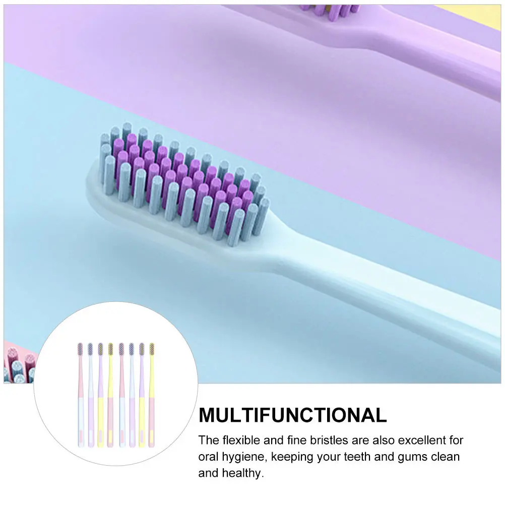 

8Pcs Icecream Toothbrush Flexible Bristles Teeth Gums Cleaner Portable Durable Tooth Brush Toothbrush Adults Tooth Brush