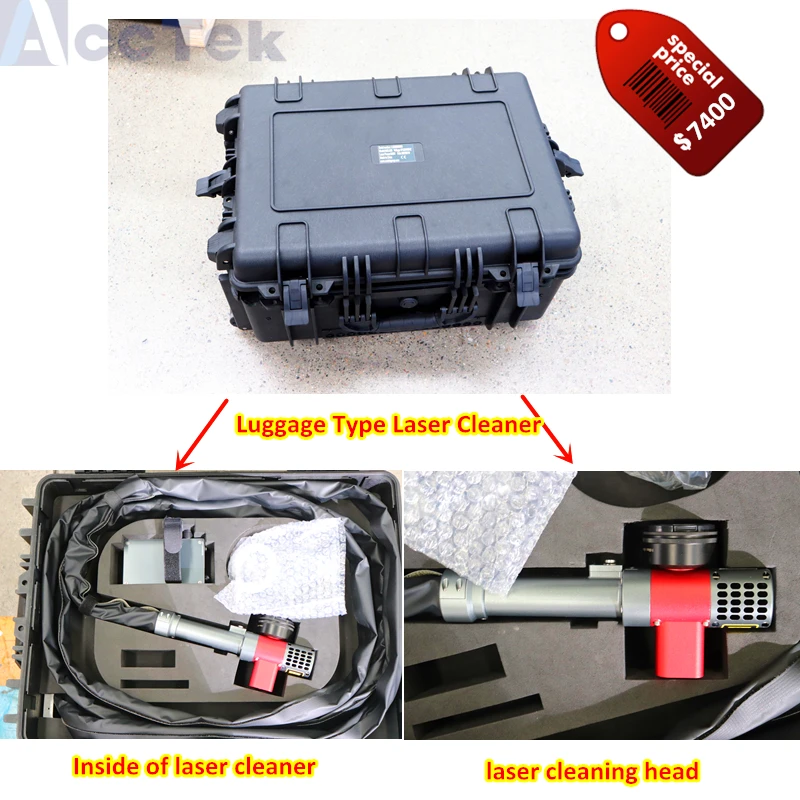 Trolley Case Cleaner MOPA Laser Cleaning Tools 100w 200w 300w Laser Cleaning Machine For Rust Oil Paint Removal