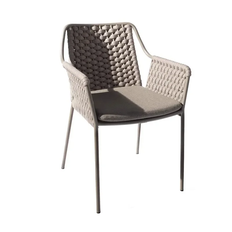 Nordic Slate Dining Set with Rattan Chairs Outdoor Garden Patio Balcony Leisure Furniture Simple Open Air Table and Chair