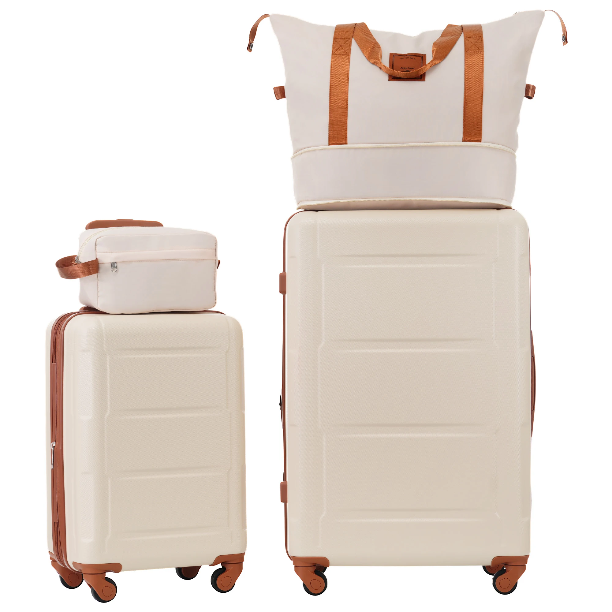 4 Piece Luggage Set with Bags Expanable Spinner Wheels ABS Lightweight Suitcase with TSA Lock 20inch+28inch