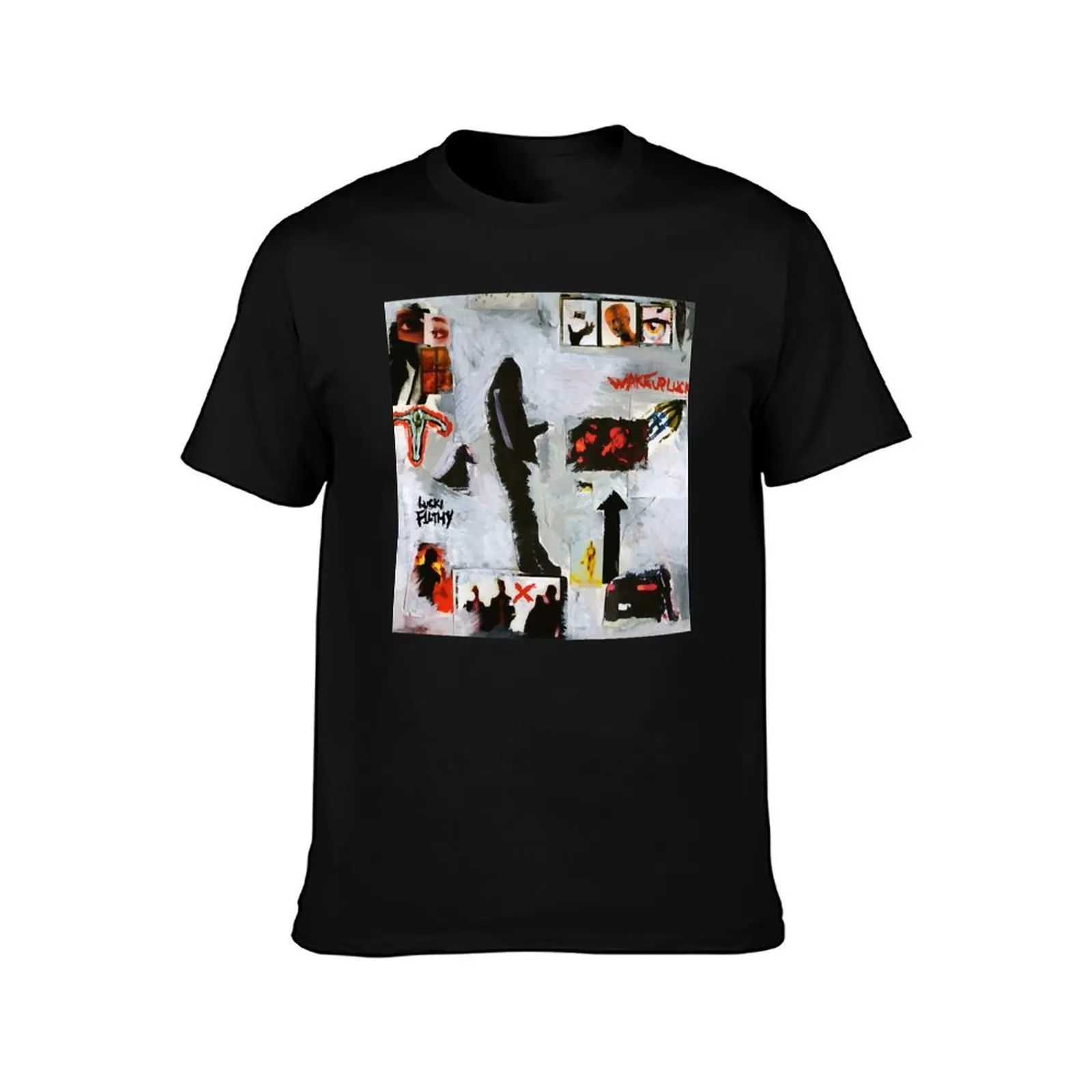 Street Paint Lucki -WAKE UP LUCKI T-Shirt Summer Casual Cotton Tee Oversized Streetwear Tops Vintage Graphic Print