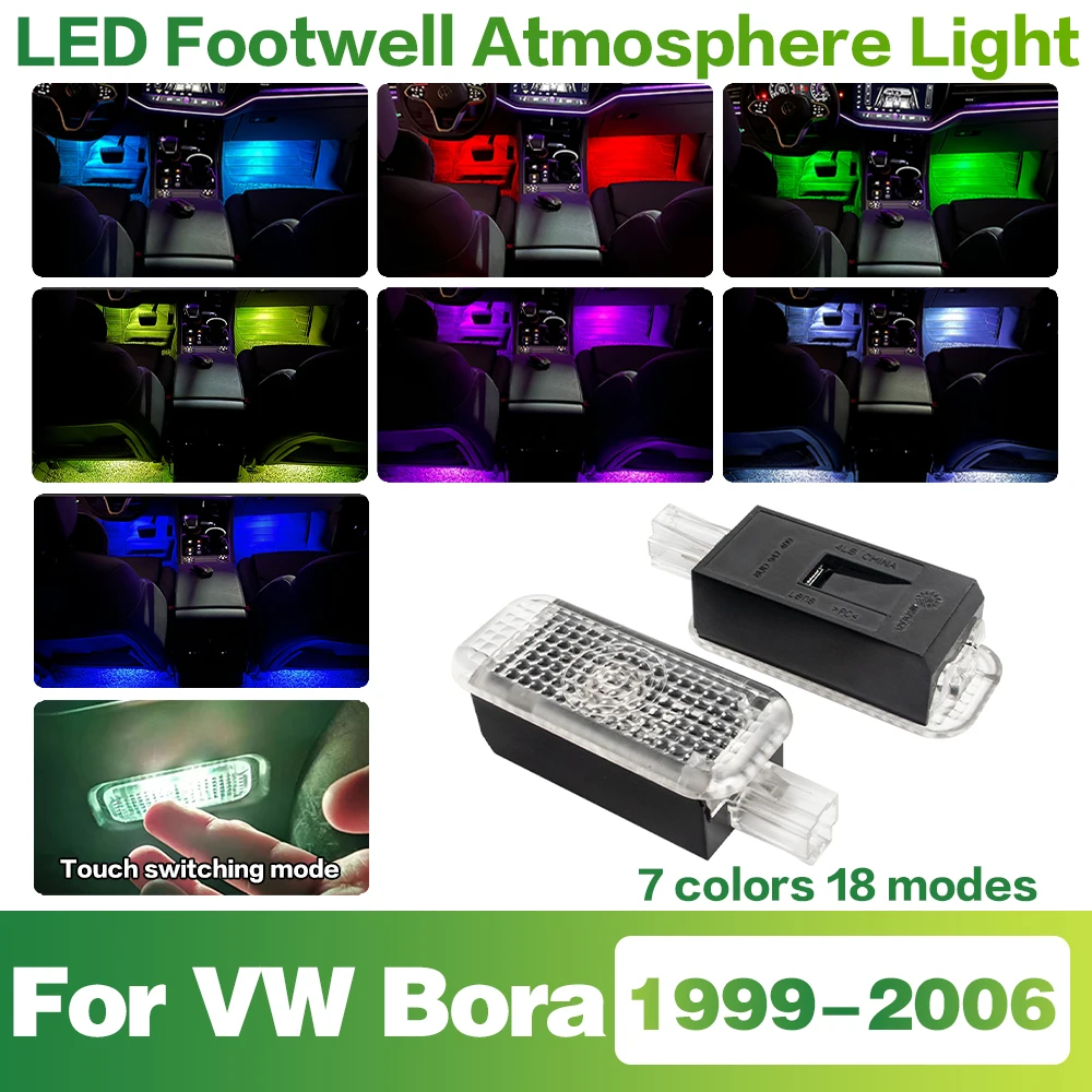 NEW LED Car Footwell Light Interior Decoration Atmosphere Lamp Accessories For VW Bora 1999 2000 2001 2002 2003 2004 2005 2006