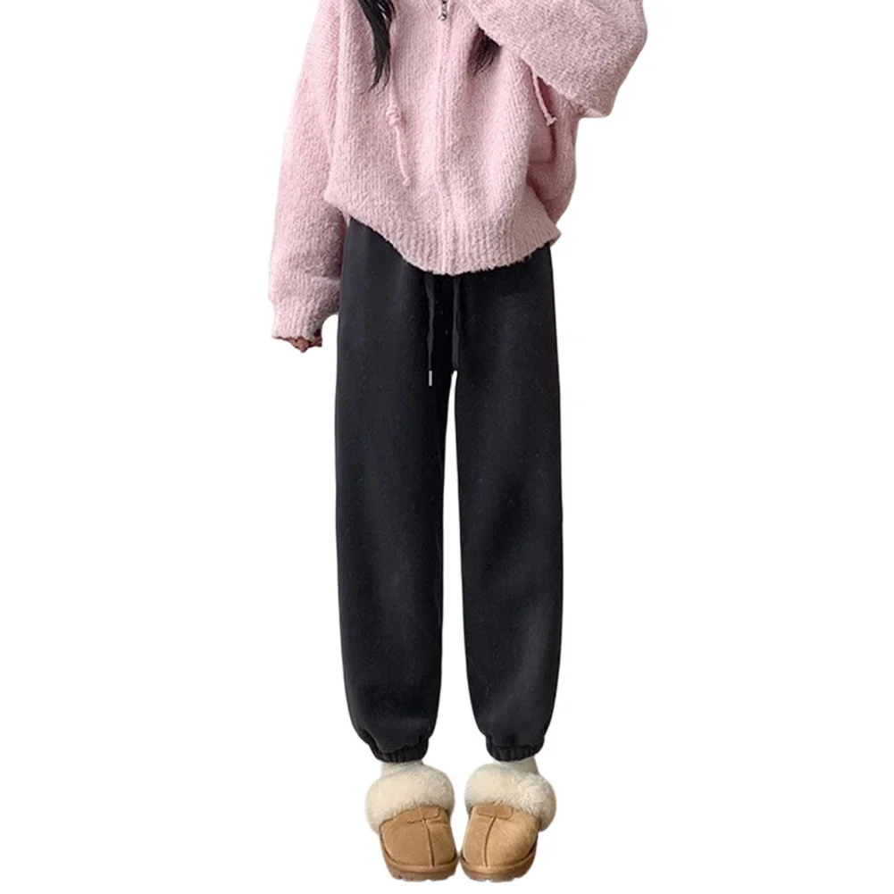 Womens Soft Polyester Fleece Sweatpants with Comfort-Focused for Fit Cuffed Hem Straight Leg Style for Everyday Movement